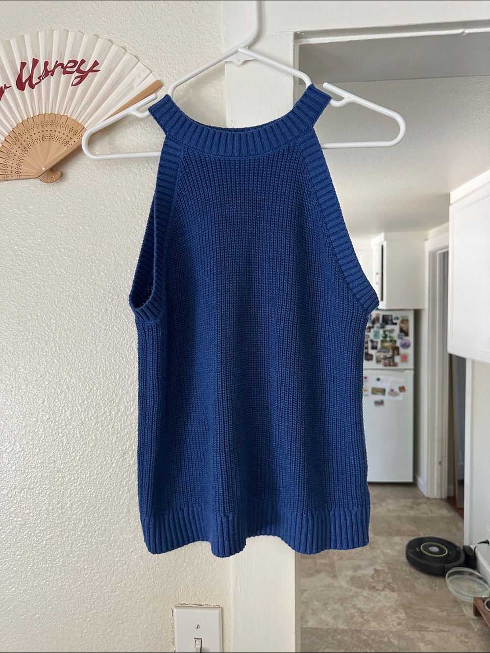 Old Navy Blue Ribbed Knit Halter Tank Top